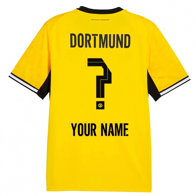 Danxen Børn Dit Navn #0 Gul Sort Hvid Hjemmebane Spillertrøjer 2026/27 Trøje T-Shirt