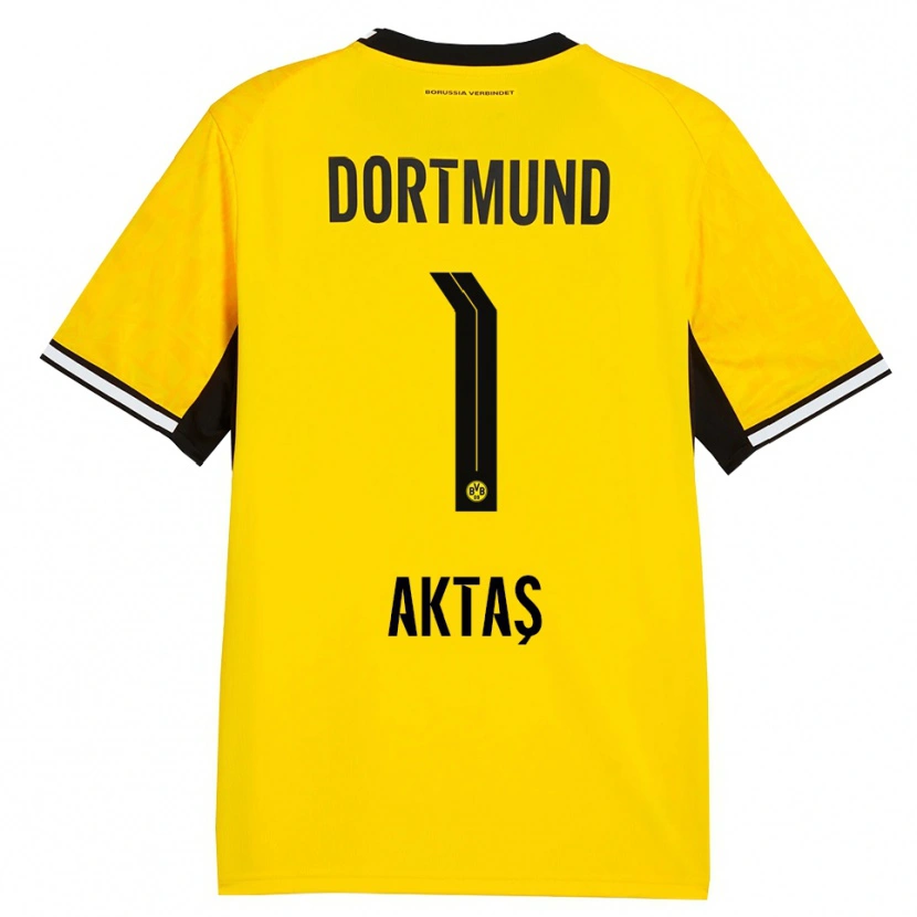 Danxen Børn Yılmaz Aktaş #1 Gul Sort Hvid Hjemmebane Spillertrøjer 2026/27 Trøje T-Shirt