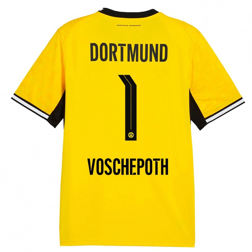 Danxen Børn Jan Voschepoth #1 Gul Sort Hvid Hjemmebane Spillertrøjer 2026/27 Trøje T-Shirt