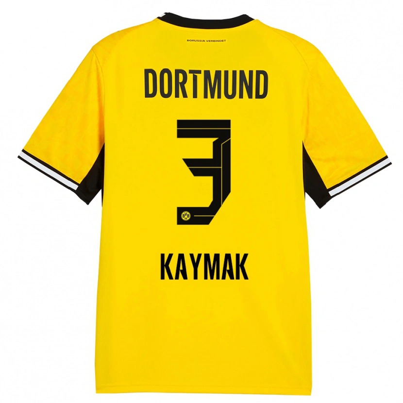 Danxen Børn Semih Kaymak #3 Gul Sort Hvid Hjemmebane Spillertrøjer 2026/27 Trøje T-Shirt