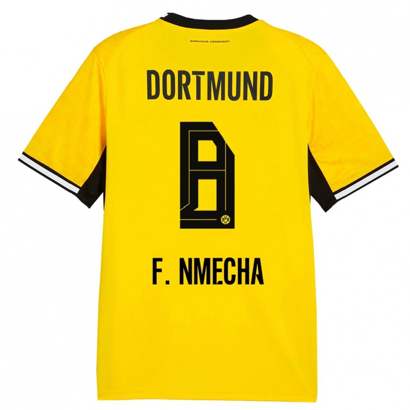 Danxen Børn Felix Nmecha #8 Gul Sort Hvid Hjemmebane Spillertrøjer 2026/27 Trøje T-Shirt