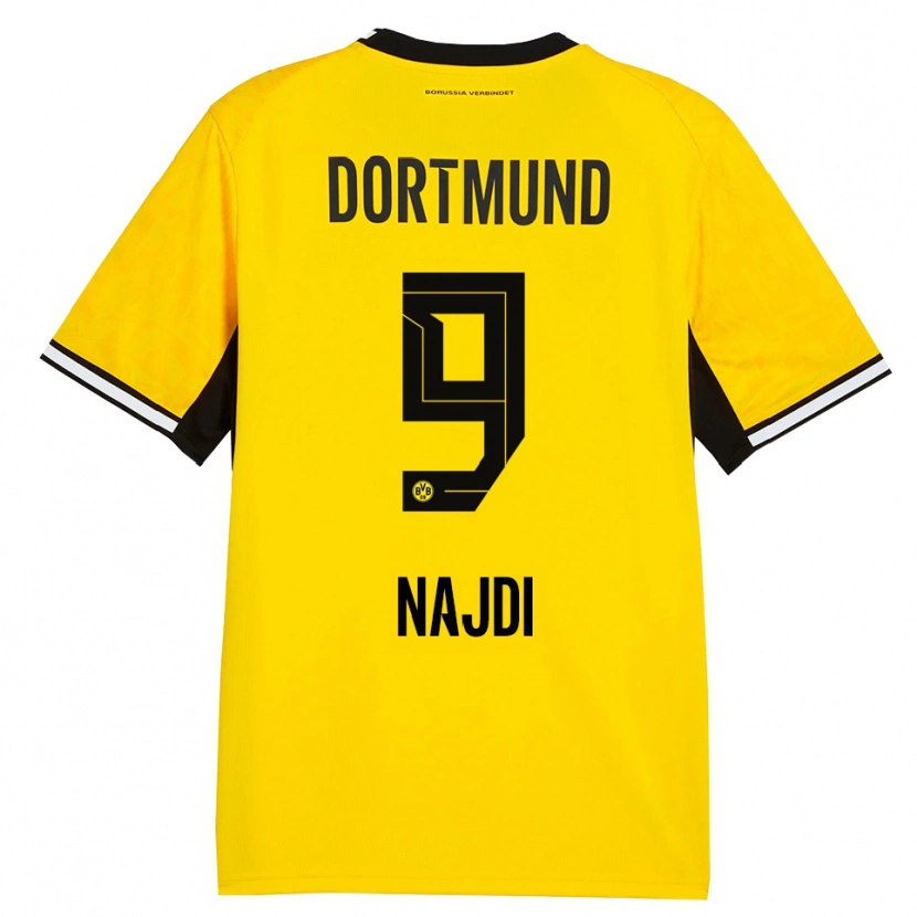 Danxen Børn Ahmad Najdi #9 Gul Sort Hvid Hjemmebane Spillertrøjer 2026/27 Trøje T-Shirt
