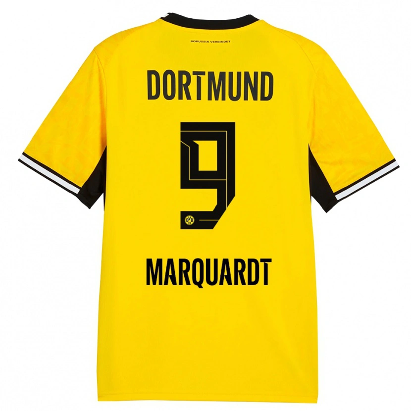 Danxen Børn Dana Marquardt #9 Gul Sort Hvid Hjemmebane Spillertrøjer 2026/27 Trøje T-Shirt