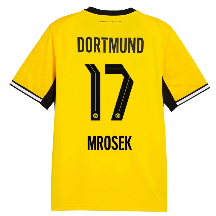 Danxen Børn Noah Mrosek #17 Gul Sort Hvid Hjemmebane Spillertrøjer 2026/27 Trøje T-Shirt