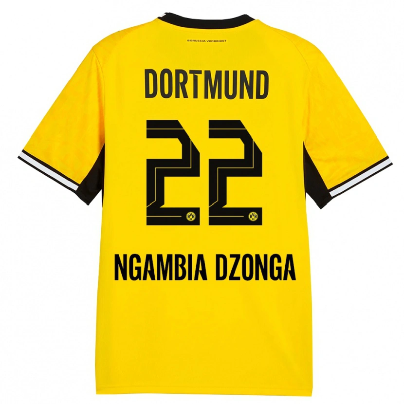 Danxen Børn Diego Ngambia #22 Gul Sort Hvid Hjemmebane Spillertrøjer 2026/27 Trøje T-Shirt