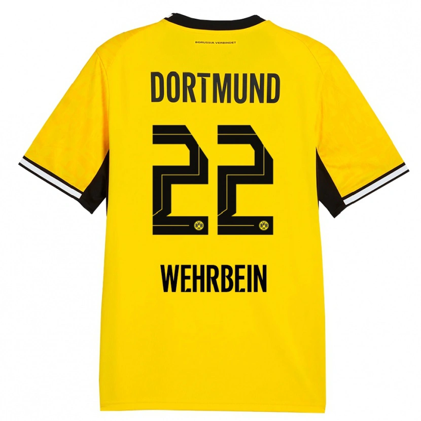 Danxen Børn Jan-Mattis Wehrbein #22 Gul Sort Hvid Hjemmebane Spillertrøjer 2026/27 Trøje T-Shirt