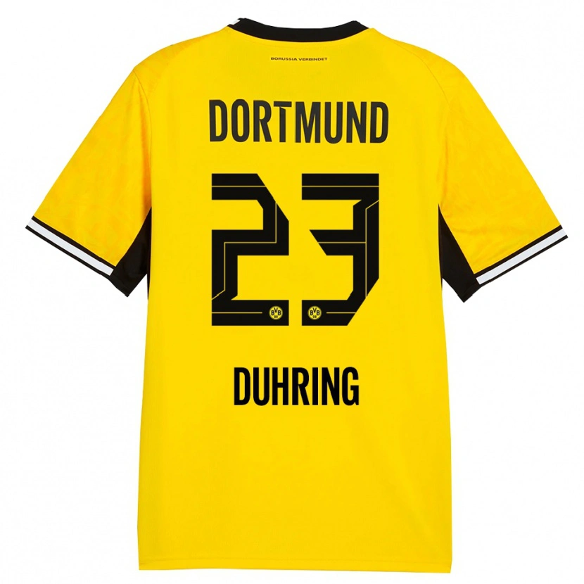 Danxen Børn Marc Niclas Duhring #23 Gul Sort Hvid Hjemmebane Spillertrøjer 2026/27 Trøje T-Shirt