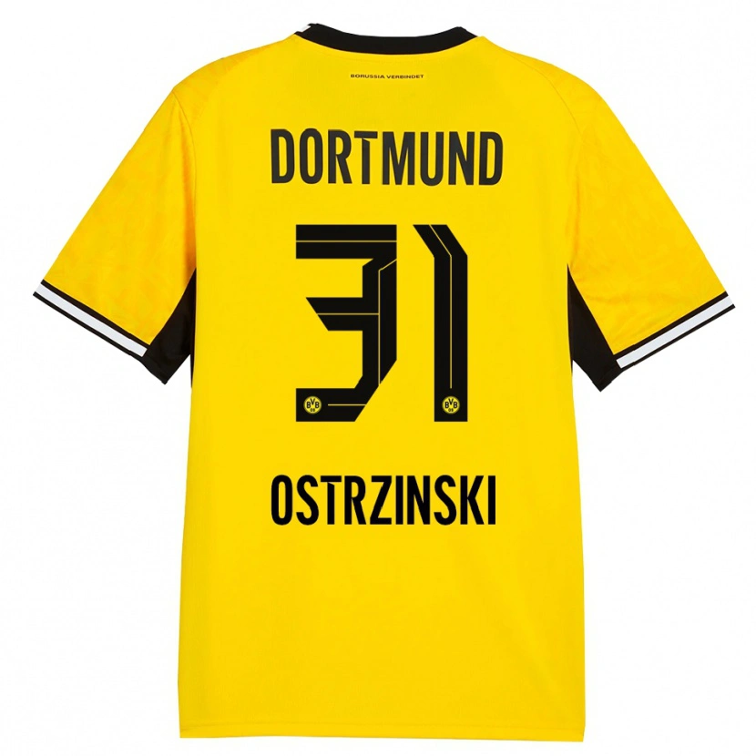 Danxen Børn Silas Ostrzinski #31 Gul Sort Hvid Hjemmebane Spillertrøjer 2026/27 Trøje T-Shirt