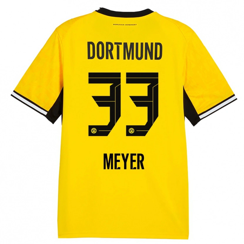 Danxen Børn Alexander Meyer #33 Gul Sort Hvid Hjemmebane Spillertrøjer 2026/27 Trøje T-Shirt