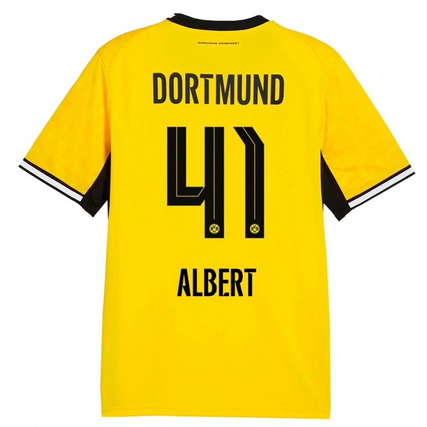 Danxen Børn Mathis Albert #41 Gul Sort Hvid Hjemmebane Spillertrøjer 2026/27 Trøje T-Shirt