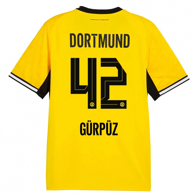 Danxen Børn Goktan Gurpuz #42 Gul Sort Hvid Hjemmebane Spillertrøjer 2026/27 Trøje T-Shirt