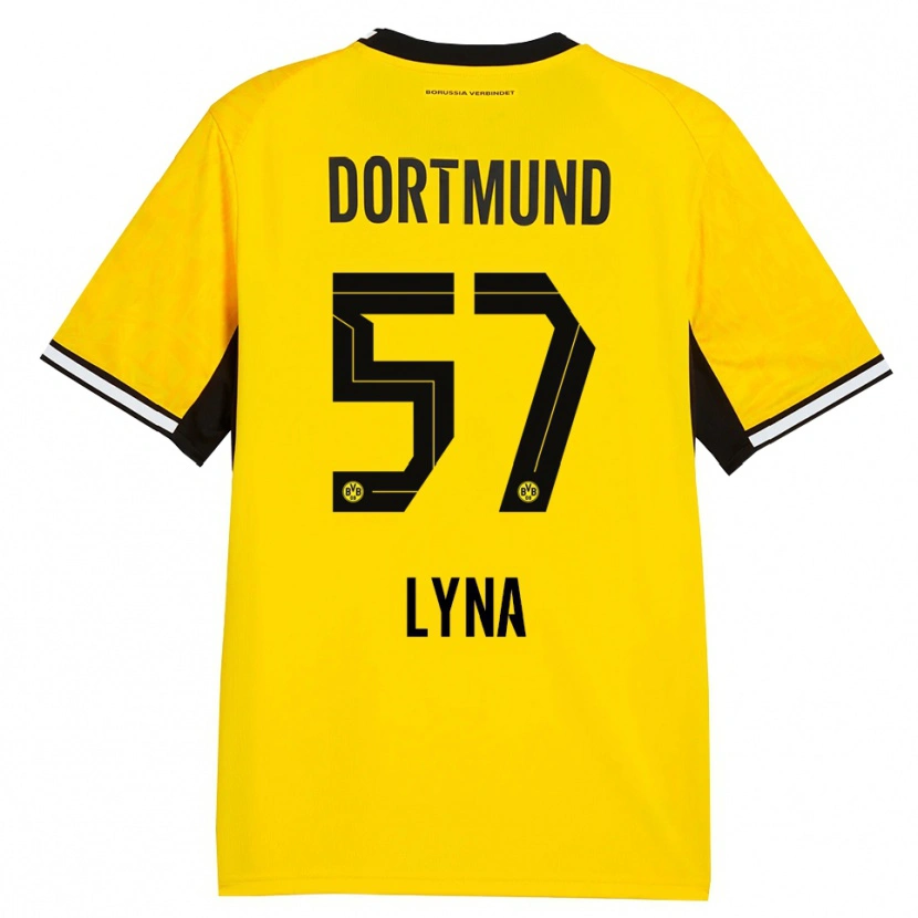 Danxen Børn Schwarz Lyna #57 Gul Sort Hvid Hjemmebane Spillertrøjer 2026/27 Trøje T-Shirt
