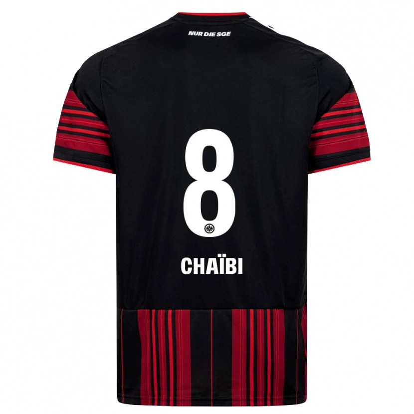 Danxen Børn Farès Chaïbi #8 Sort Rød Hvid Hjemmebane Spillertrøjer 2026/27 Trøje T-Shirt