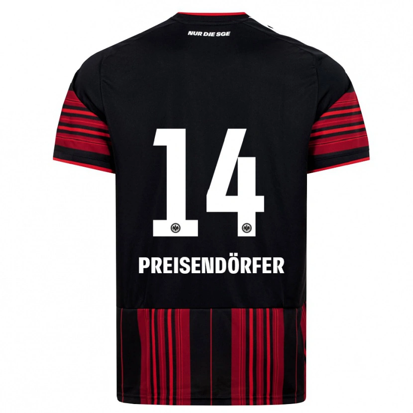 Danxen Børn Constantin Preisendörfer #14 Sort Rød Hvid Hjemmebane Spillertrøjer 2026/27 Trøje T-Shirt
