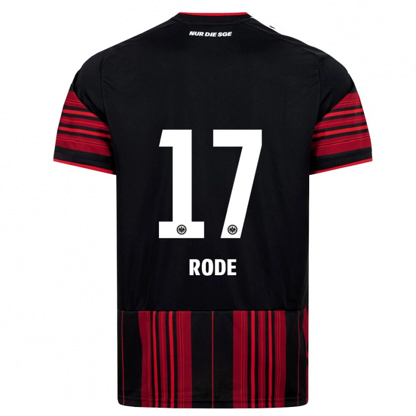 Danxen Børn Sebastian Rode #17 Sort Rød Hvid Hjemmebane Spillertrøjer 2026/27 Trøje T-Shirt