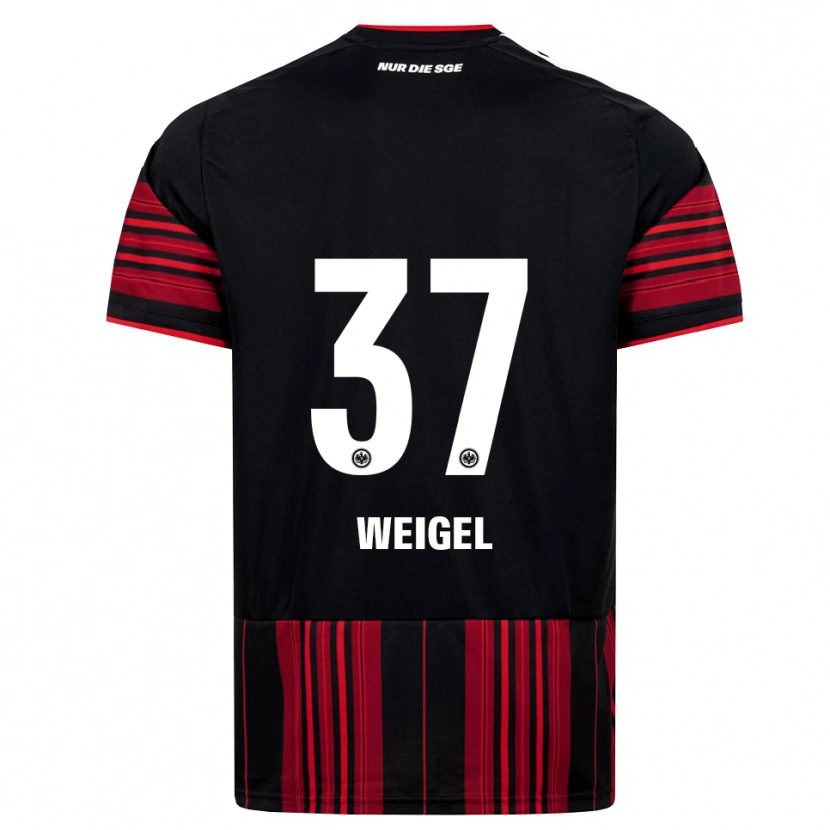 Danxen Børn Tobias Weigel #37 Sort Rød Hvid Hjemmebane Spillertrøjer 2026/27 Trøje T-Shirt