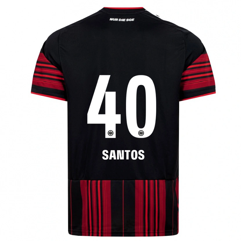 Danxen Børn Kauã Santos #40 Sort Rød Hvid Hjemmebane Spillertrøjer 2026/27 Trøje T-Shirt