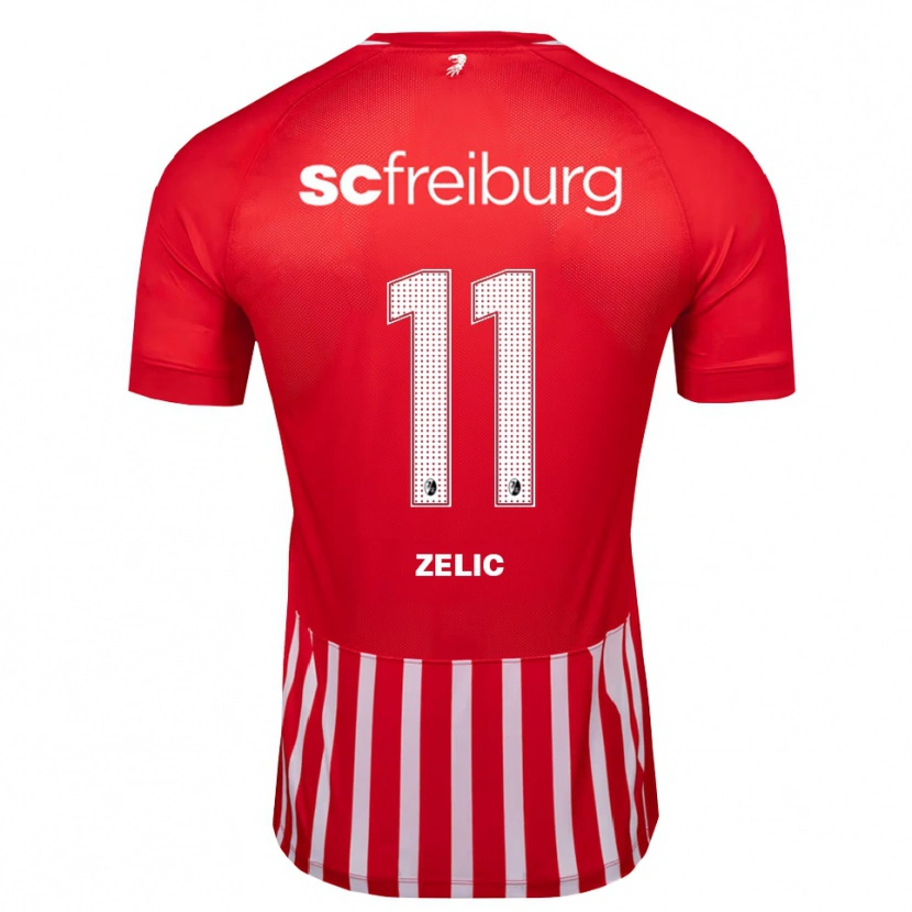 Danxen Børn Mateo Zelic #11 Rød Hvid Sort Hjemmebane Spillertrøjer 2026/27 Trøje T-Shirt