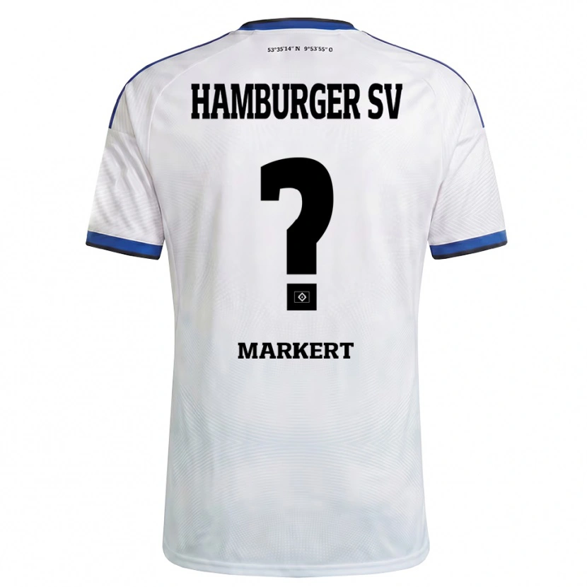 Danxen Børn John-Lee Markert #0 Hvid Sort Blå Hjemmebane Spillertrøjer 2026/27 Trøje T-Shirt