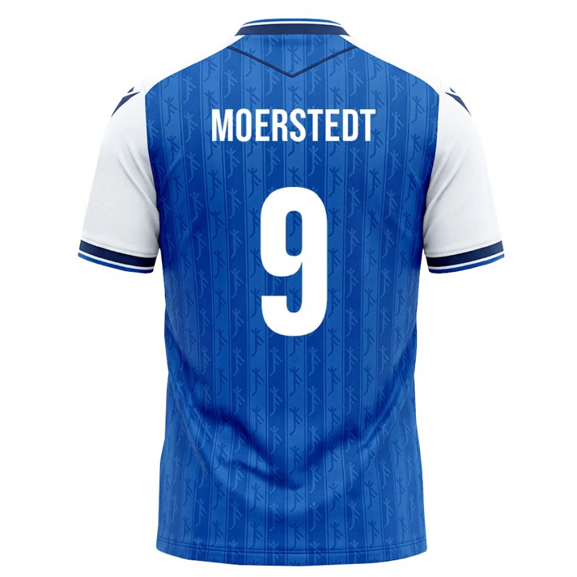 Danxen Børn Max Moerstedt #9 Kongelig Blå Hvid Hjemmebane Spillertrøjer 2026/27 Trøje T-Shirt