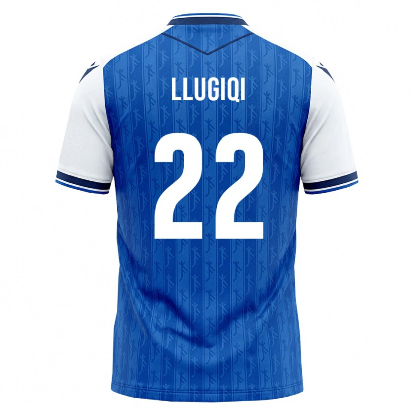 Danxen Børn Arian Llugiqi #22 Kongelig Blå Hvid Hjemmebane Spillertrøjer 2026/27 Trøje T-Shirt