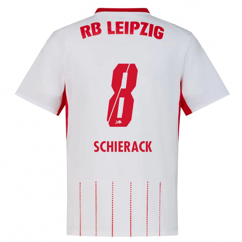 Danxen Børn Simon Schierack #8 Rød Hvid Gul Hjemmebane Spillertrøjer 2026/27 Trøje T-Shirt