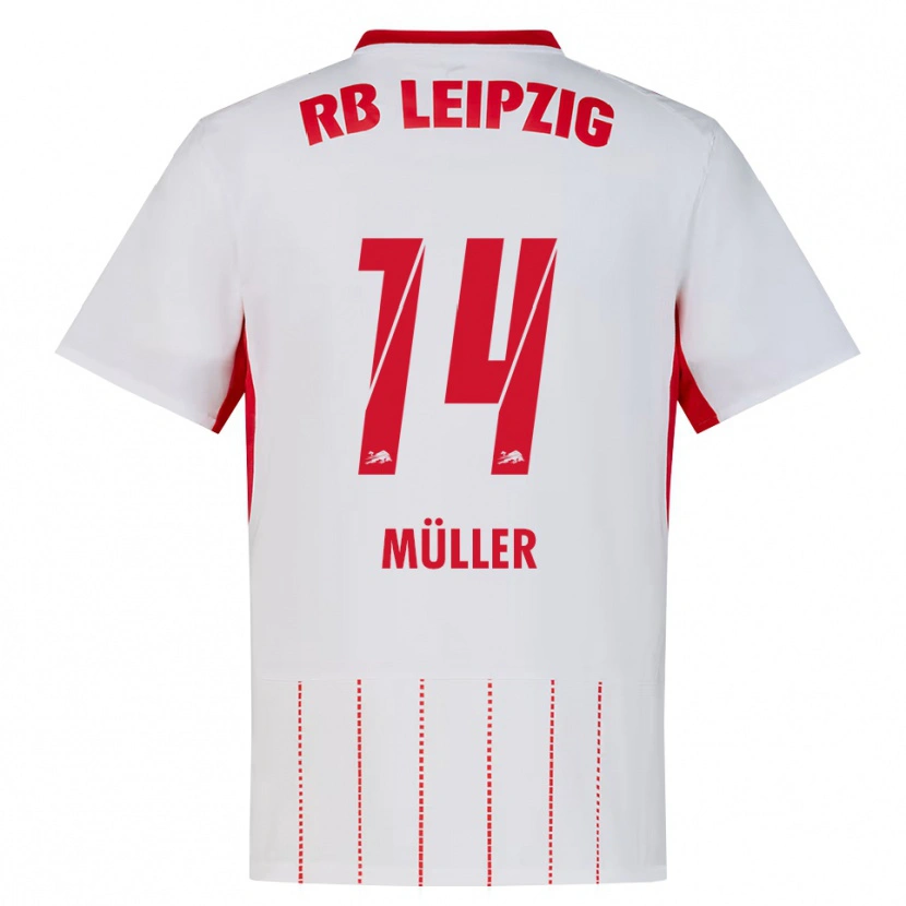 Danxen Børn Hannes Müller #14 Rød Hvid Gul Hjemmebane Spillertrøjer 2026/27 Trøje T-Shirt