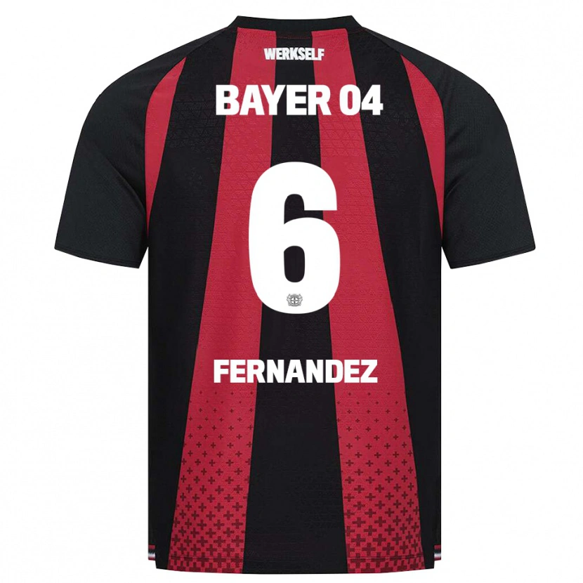 Danxen Børn Equi Fernández #6 Sort Hvid Rød Hjemmebane Spillertrøjer 2026/27 Trøje T-Shirt