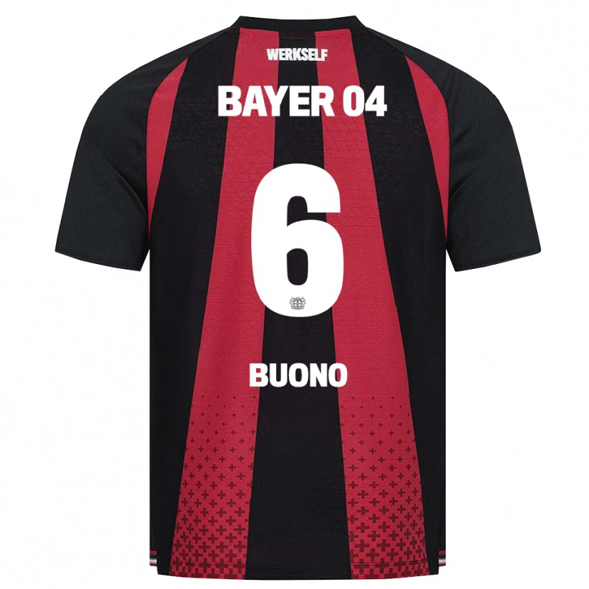Danxen Børn Francesco Buono #6 Sort Hvid Rød Hjemmebane Spillertrøjer 2026/27 Trøje T-Shirt
