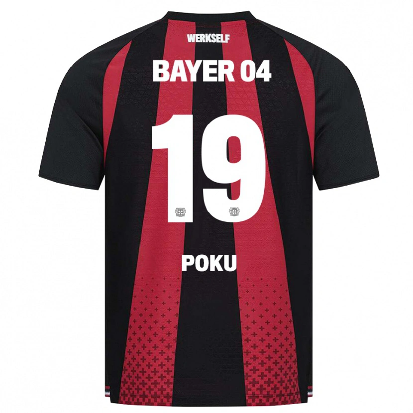 Danxen Børn Ernest Poku #19 Sort Hvid Rød Hjemmebane Spillertrøjer 2026/27 Trøje T-Shirt