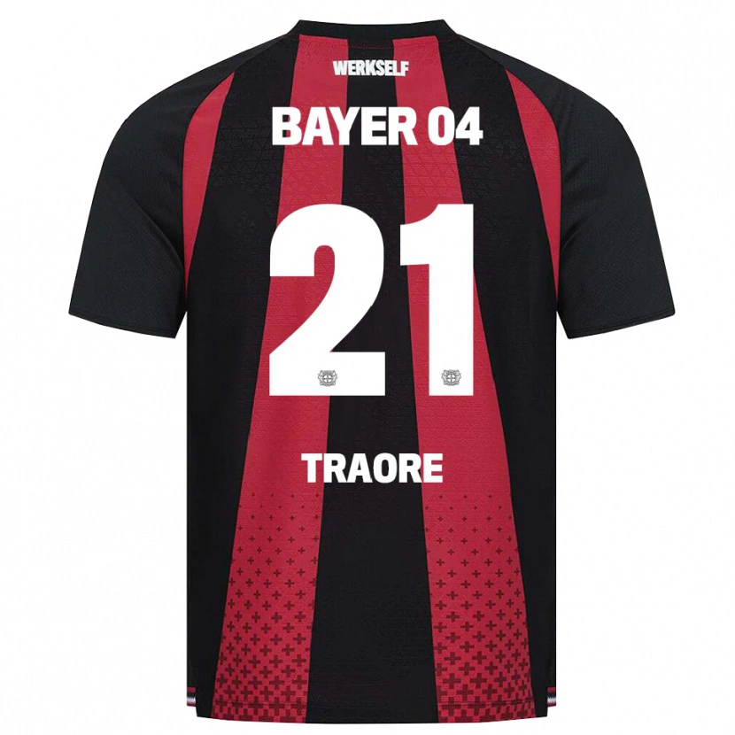 Danxen Børn Amaël-Demba Traoré #21 Sort Hvid Rød Hjemmebane Spillertrøjer 2026/27 Trøje T-Shirt