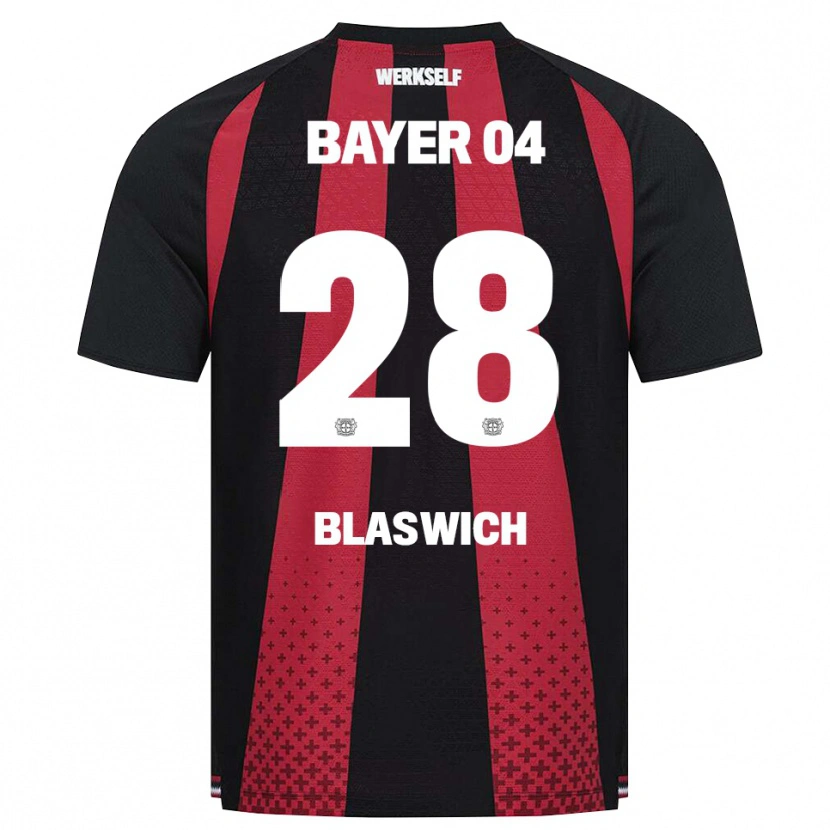 Danxen Børn Janis Blaswich #28 Sort Hvid Rød Hjemmebane Spillertrøjer 2026/27 Trøje T-Shirt