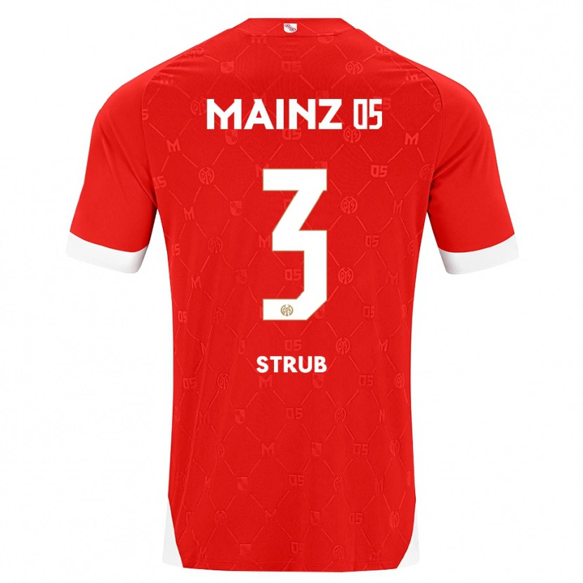 Danxen Børn Jona Strub #3 Rød Hvid Hjemmebane Spillertrøjer 2026/27 Trøje T-Shirt