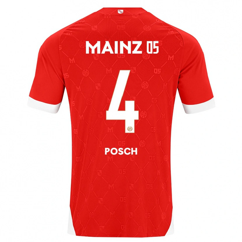 Danxen Børn Stefan Posch #4 Rød Hvid Hjemmebane Spillertrøjer 2026/27 Trøje T-Shirt