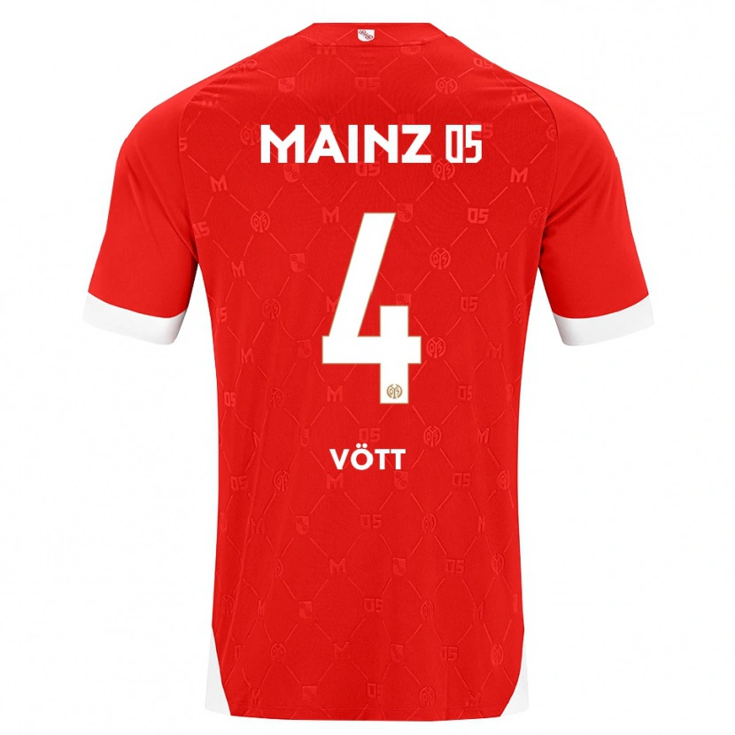 Danxen Børn Jakob Vött #4 Rød Hvid Hjemmebane Spillertrøjer 2026/27 Trøje T-Shirt
