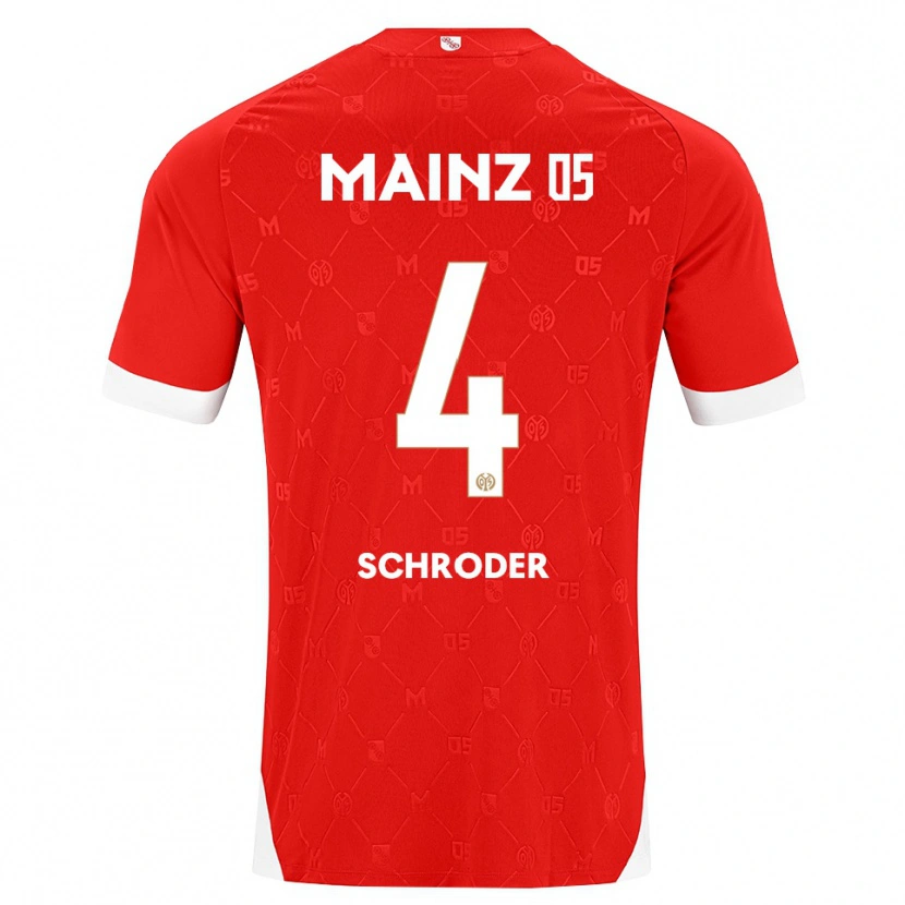Danxen Børn Lara Schröder #4 Rød Hvid Hjemmebane Spillertrøjer 2026/27 Trøje T-Shirt