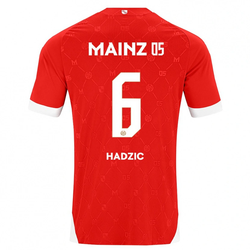 Danxen Børn Zinedine Hadzic #6 Rød Hvid Hjemmebane Spillertrøjer 2026/27 Trøje T-Shirt