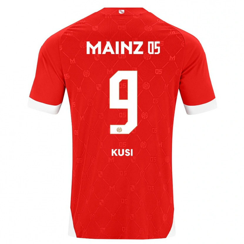 Danxen Børn Jemain Kusi #9 Rød Hvid Hjemmebane Spillertrøjer 2026/27 Trøje T-Shirt