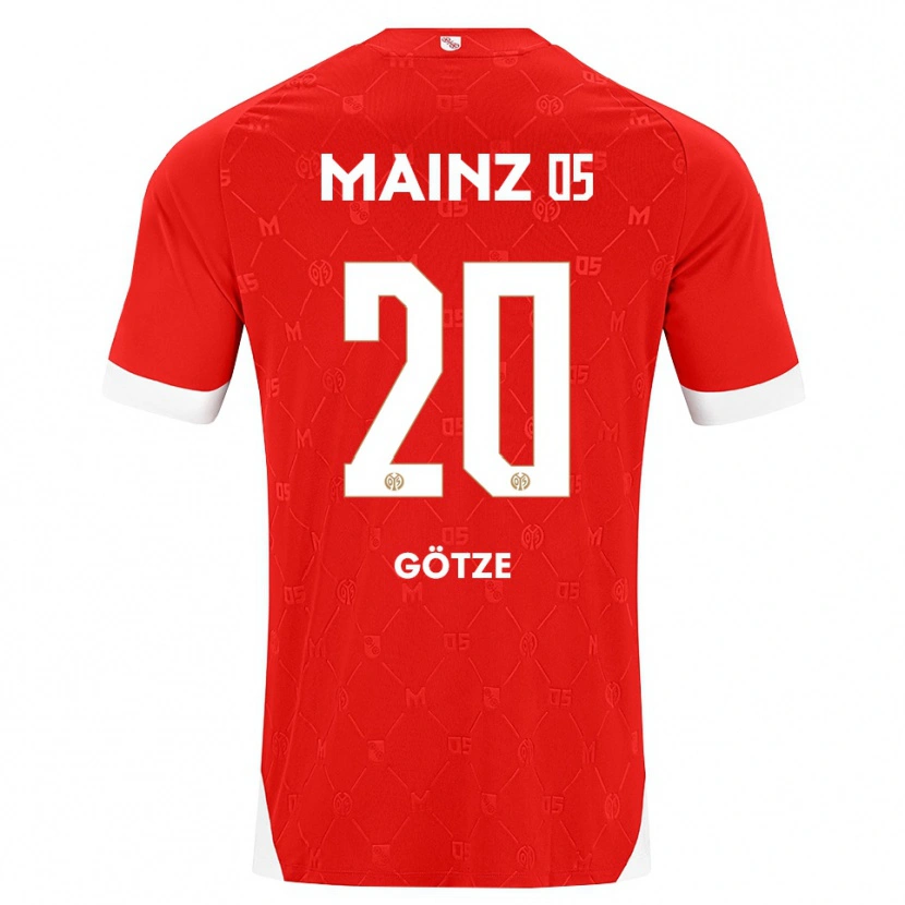 Danxen Børn Justus Götze #20 Rød Hvid Hjemmebane Spillertrøjer 2026/27 Trøje T-Shirt