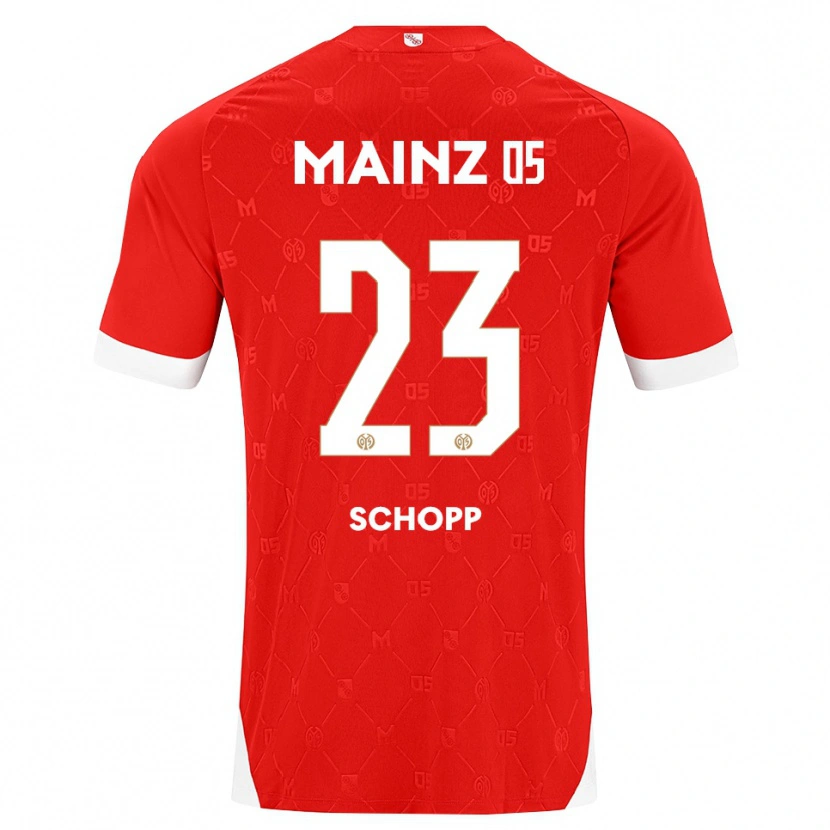 Danxen Børn Konstantin Schopp #23 Rød Hvid Hjemmebane Spillertrøjer 2026/27 Trøje T-Shirt
