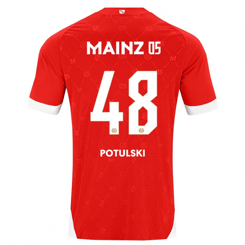 Danxen Børn Kacper Potulski #48 Rød Hvid Hjemmebane Spillertrøjer 2026/27 Trøje T-Shirt
