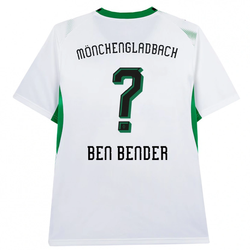Danxen Børn Ben Bender #0 Hvid Sort Grøn Hjemmebane Spillertrøjer 2026/27 Trøje T-Shirt