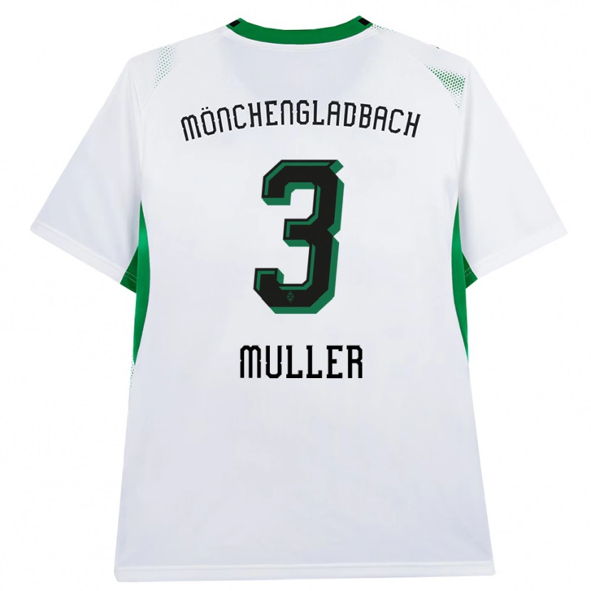 Danxen Børn Barbara Müller #3 Hvid Sort Grøn Hjemmebane Spillertrøjer 2026/27 Trøje T-Shirt