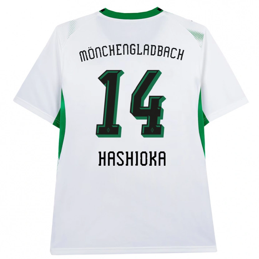Danxen Børn Daiki Hashioka #14 Hvid Sort Grøn Hjemmebane Spillertrøjer 2026/27 Trøje T-Shirt