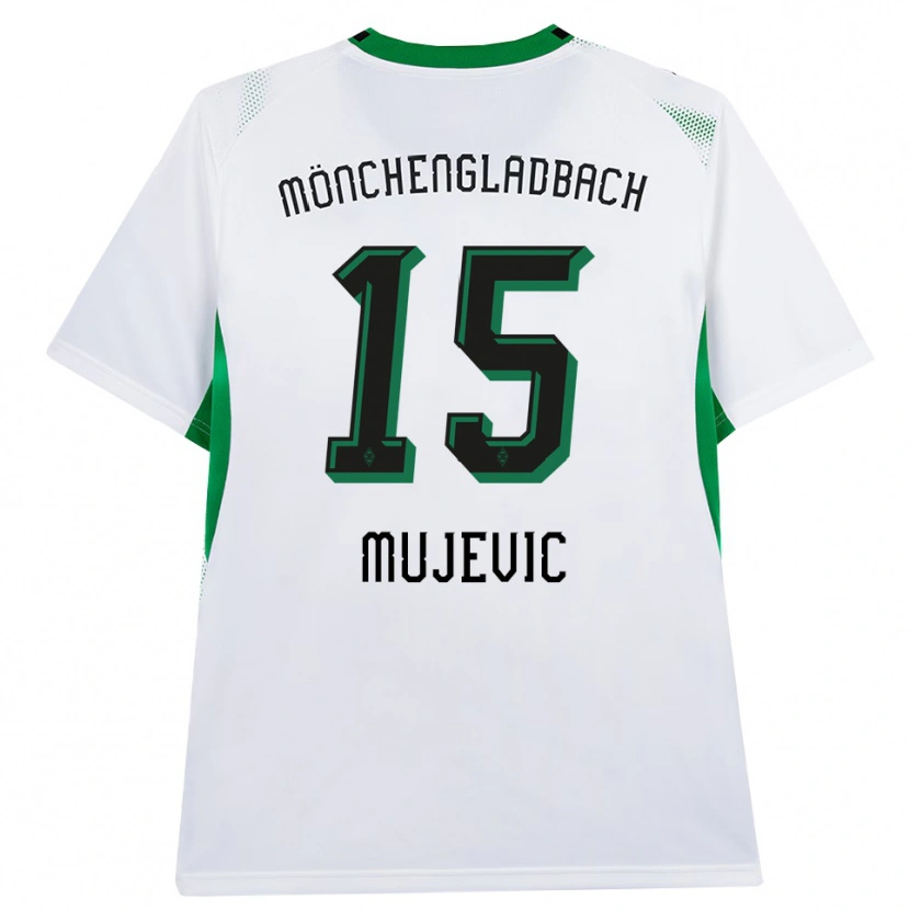 Danxen Børn Samin Mujevic #15 Hvid Sort Grøn Hjemmebane Spillertrøjer 2026/27 Trøje T-Shirt