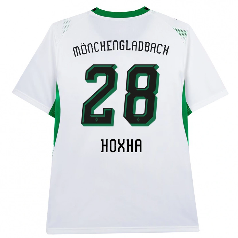 Danxen Børn Flavjo Hoxha #28 Hvid Sort Grøn Hjemmebane Spillertrøjer 2026/27 Trøje T-Shirt