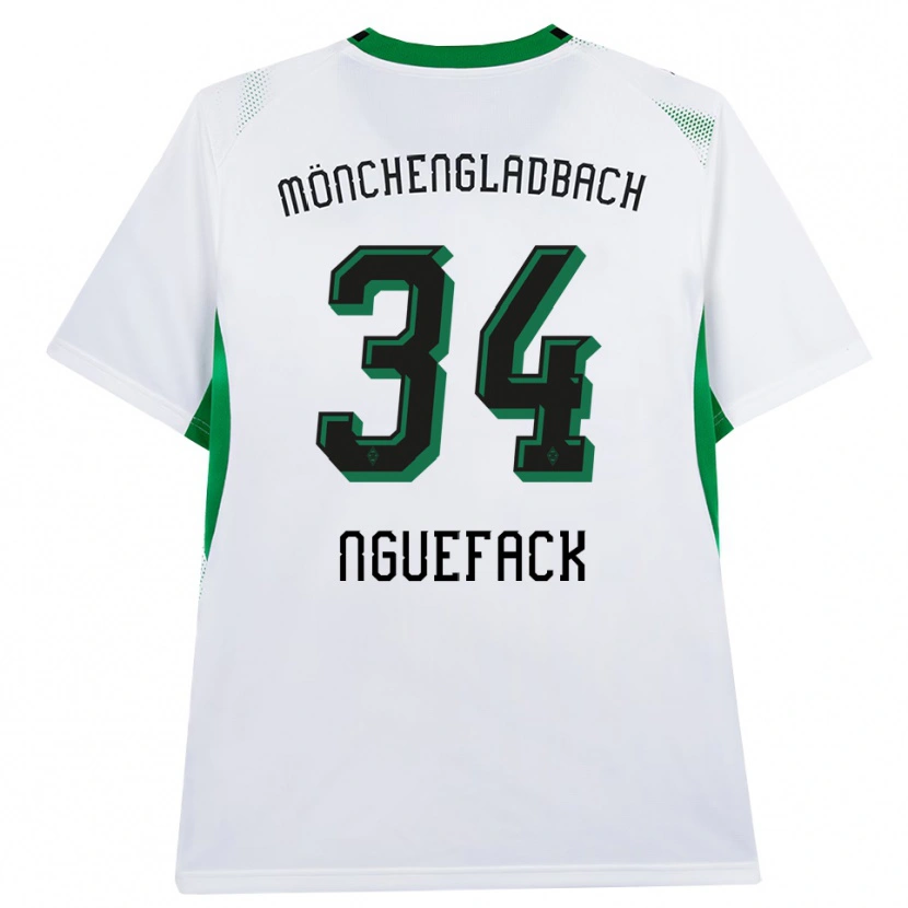 Danxen Børn Mathieu Nguefack #34 Hvid Sort Grøn Hjemmebane Spillertrøjer 2026/27 Trøje T-Shirt