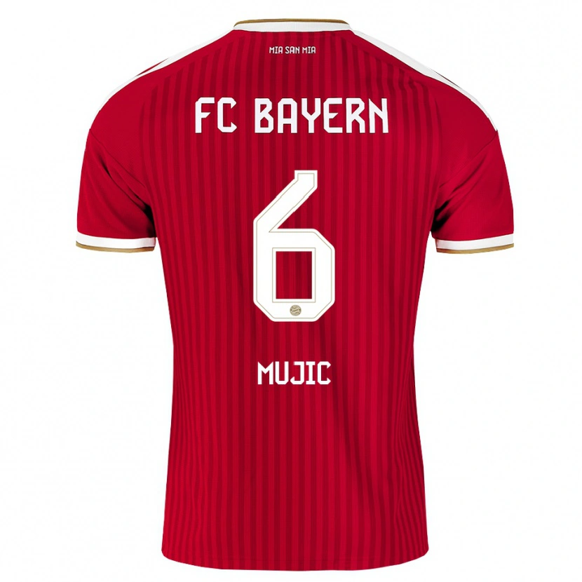 Danxen Børn Tarik Mujic #6 Rød Hvid Blå Hjemmebane Spillertrøjer 2026/27 Trøje T-Shirt