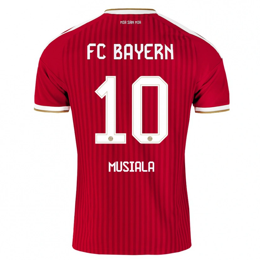 Danxen Børn Jamal Musiala #10 Rød Hvid Blå Hjemmebane Spillertrøjer 2026/27 Trøje T-Shirt