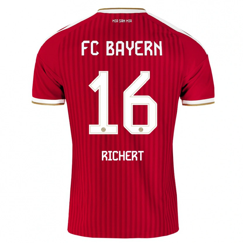 Danxen Børn Leonhard Richert #16 Rød Hvid Blå Hjemmebane Spillertrøjer 2026/27 Trøje T-Shirt